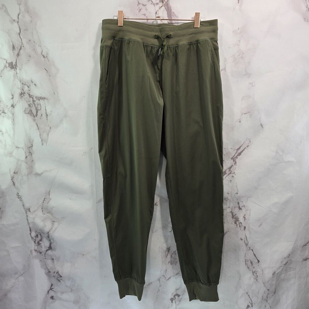Zyia Jogger Womens XL Green Drawstring Ascend Dance Studio Stripe